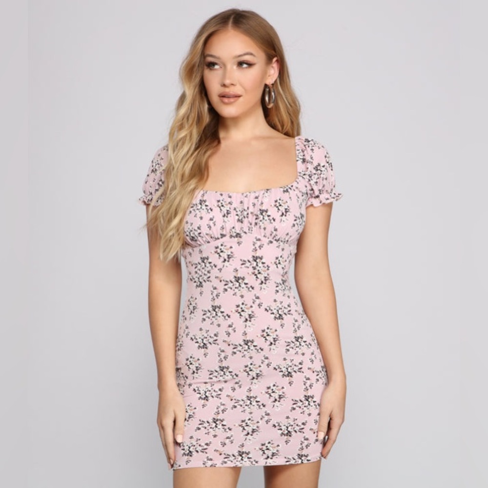 Windsor Puff Sleeve Floral Mini Dress